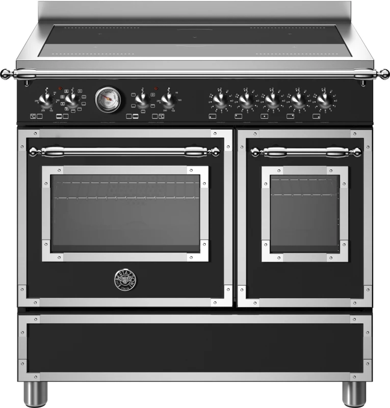 Image of Bertazzoni HER95I2ENET 90cm Heritage Induction Range Cooker - BLACK HER95I2ENET