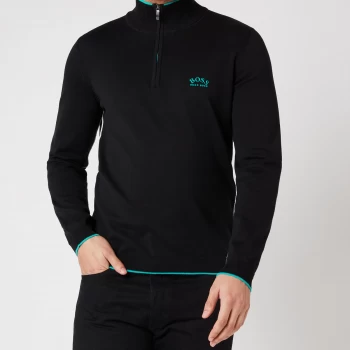 Image of Hugo Boss Athleisure Ziston Half Zip Jumper Black Size 2XL Men