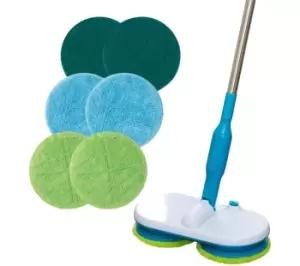 Image of FLOATING MOP 1514 Upright Hard Floor Cleaner - White & Blue