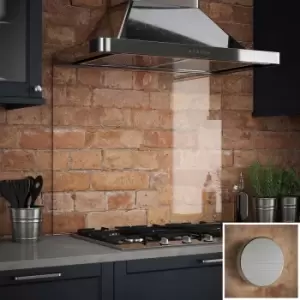 Image of Clear Glass Kitchen Splashback (brushed Caps) 900mm X 750mm