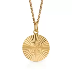 Image of JG Signature Gold Plated Diamond Cut Round Disc Necklace