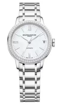 Image of Baume & Mercier M0A10479 Womens Classima Diamond Set Bezel Watch
