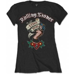 Image of Rolling Stones Miss You Black Ladies T Shirt: Medium