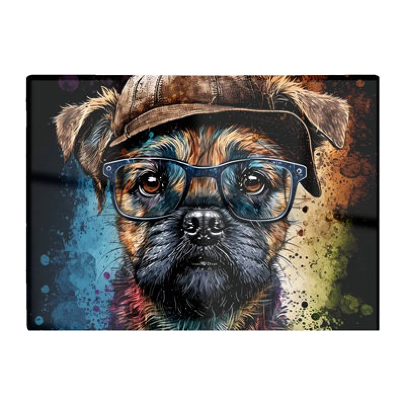 Image of Warren Reed Designer Border Terrier Dog Face Splashart Chopping Board