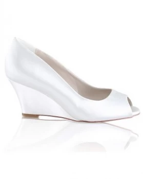 Image of Perfect Flora Satin Peep Toe Wedge