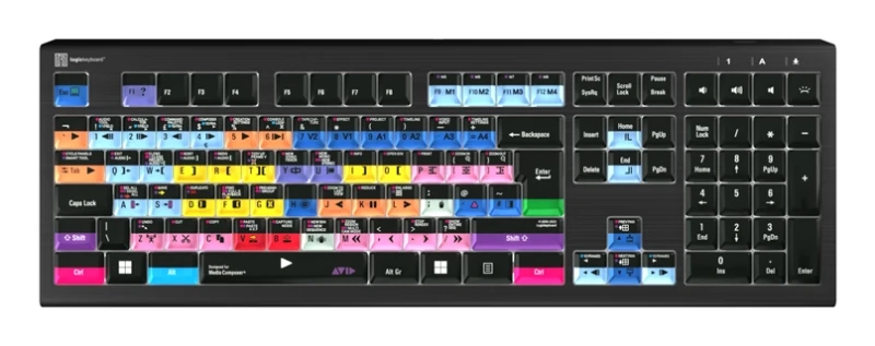 Image of Logickeyboard Avid Media Composer Astra 2 Pro UK PC keyboard TV USB UK