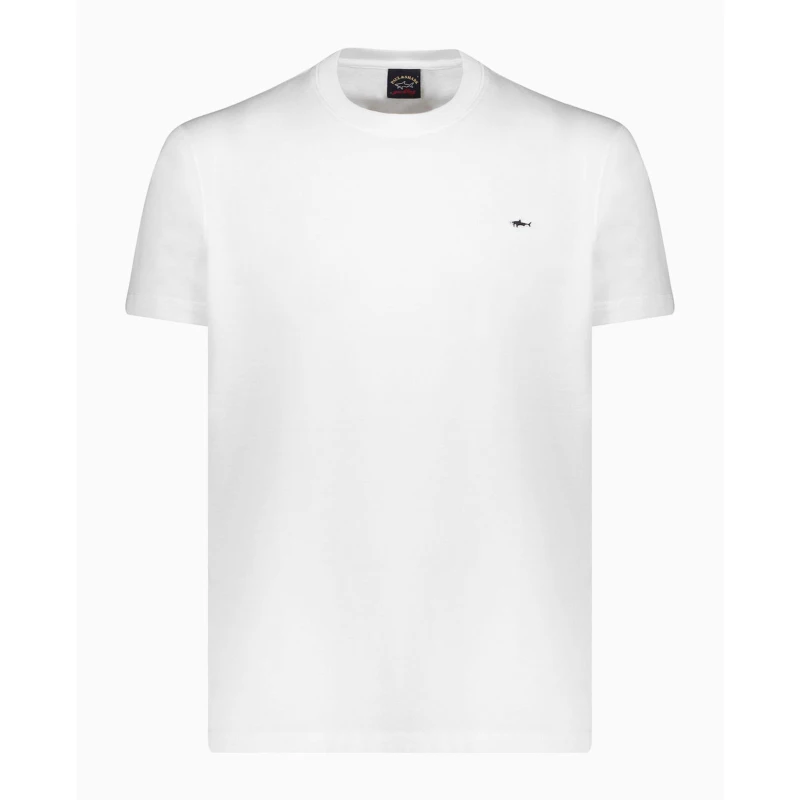 Image of Paul And Shark Mens Regular Fit Badge T-Shirt White male S