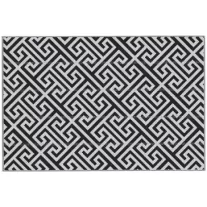 Image of Outsunny 182X274Cm Reversible Outdoor Rug Portable Plastic Straw Rv Camping Mat - Black