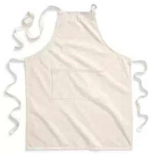 Image of Westford Mill Adults Unisex Cotton Craft Apron (One Size) (Natural)