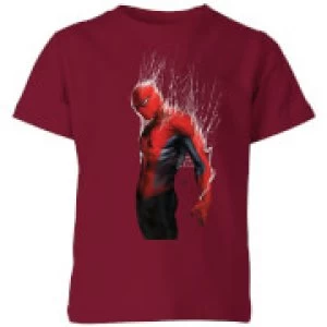 Image of Marvel Spider-man Web Wrap Kids T-Shirt - Burgundy - 7-8 Years - Burgundy