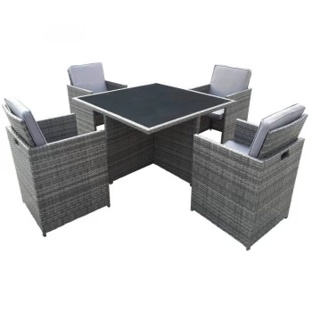 Image of Charles Bentley 4-Seater Rattan Cube Garden Dining Set