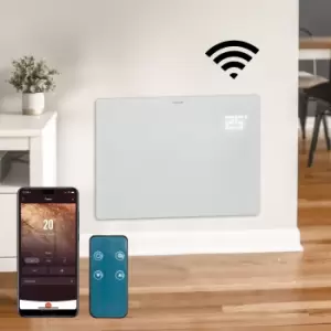 Image of Devola Designer 1.5kW WiFi Compatible Glass Panel Heater White LOT 20 Compliant - DVPW1500WH