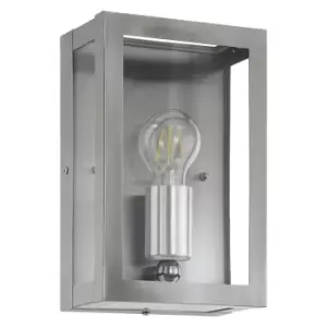 Image of IP44 Outdoor Wall Light Stainless Steel Box 1 x 60W E27 Bulb Porch Lamp