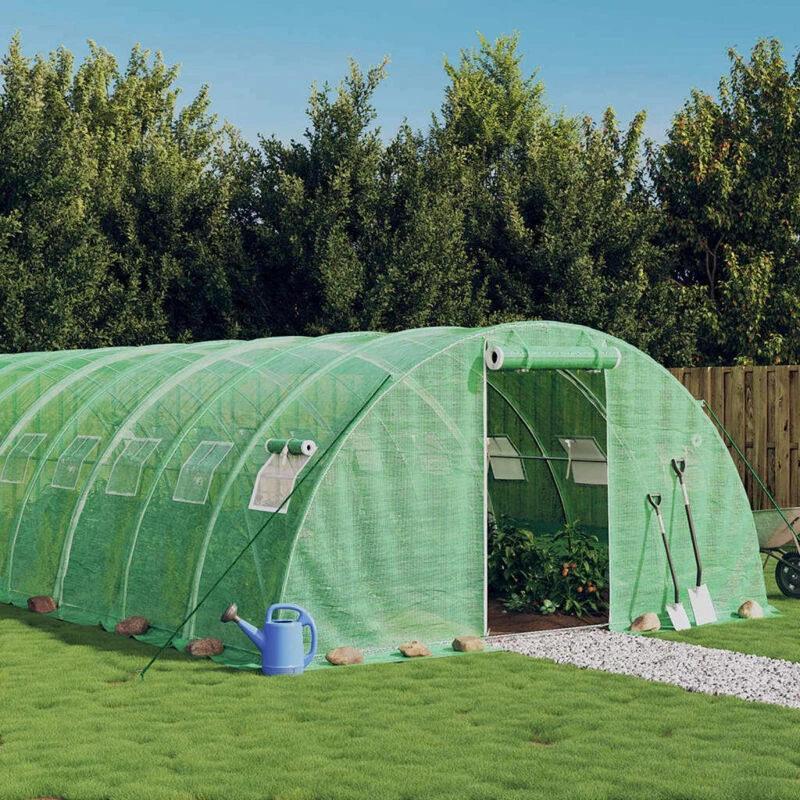 Image of vidaXL Greenhouse with Steel Frame Green 24 m 6x4x2 m, Green 3188062