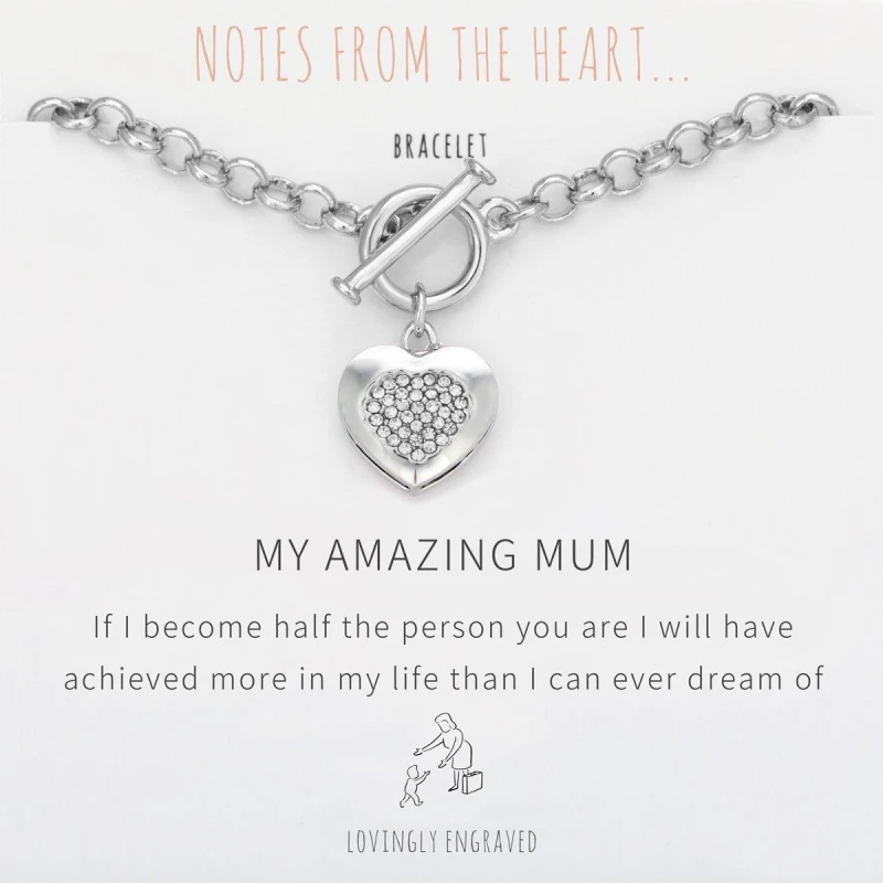 Image of Notes From The Heart NFTH -8004 MY AMAZING MUM - Silver Silver One Size
