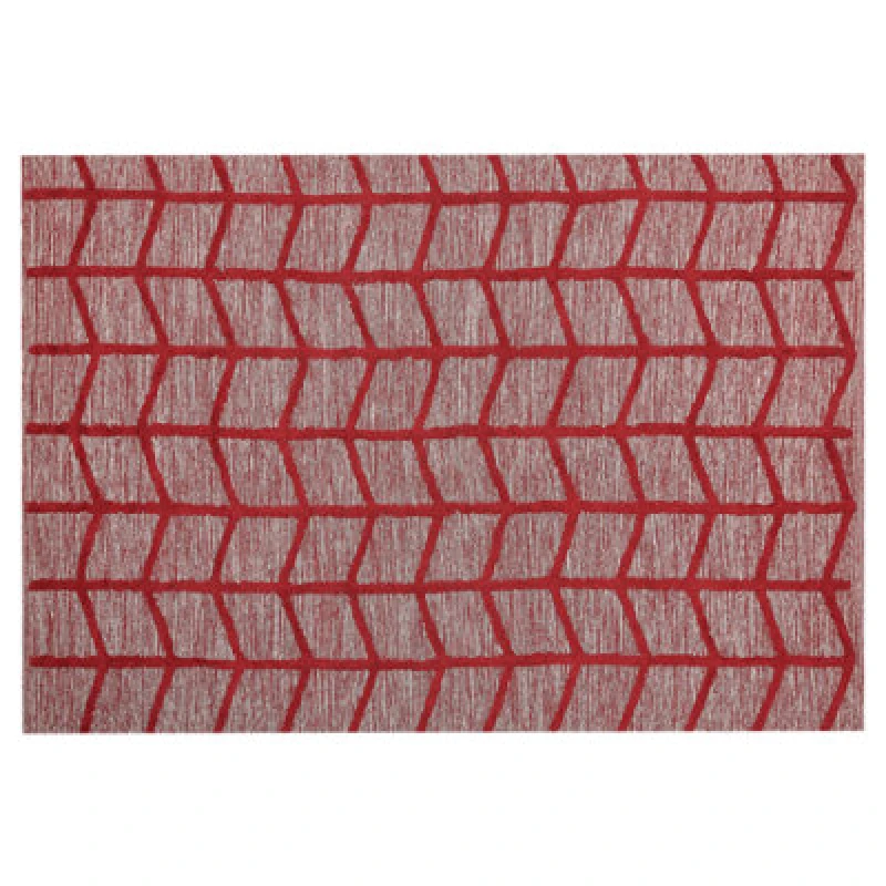 Image of Beliani Rug Sivas Red 140 X 200 Cm Cotton