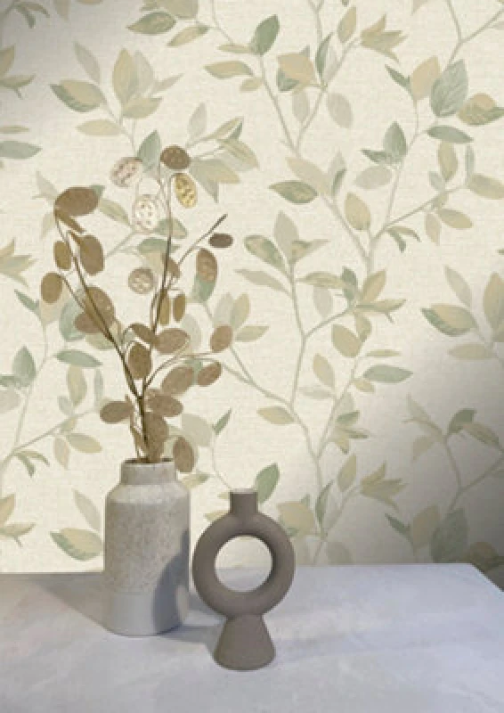 Image of Rasch Silver Birch Luxury Textured Wallpaper - Green
