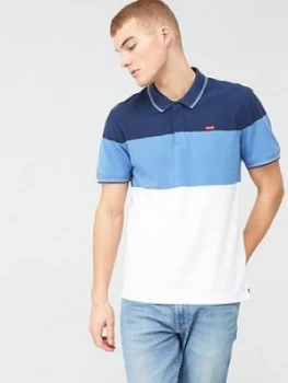 Image of Levis Original Stripe Batwing Polo Top - Blue