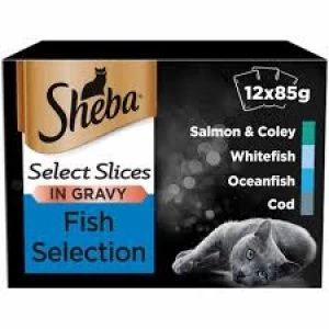 Image of Sheba Select Slices Fish Cat Food12 x 85g