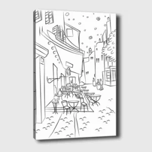 Image of MANDALA91 White Black Decorative Canvas Painting