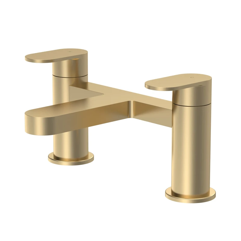 Image of Balterley Round Deck Mounted Bath Filler Tap Brushed Brass Balterley Bronze