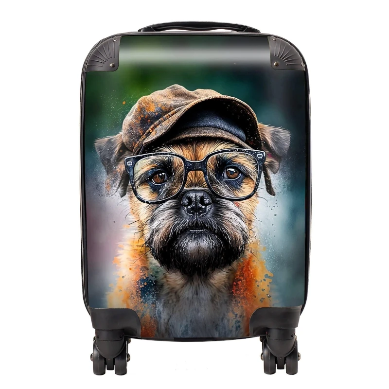Image of Warren Reed Designer Border Terrier Dog Splashart Suitcase - Cabin