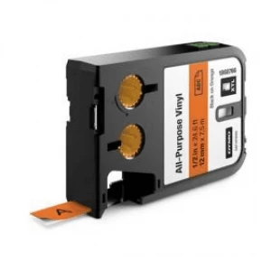 Image of Dymo 1868766 Black on Orange Label Tape 12mm x 7.5m