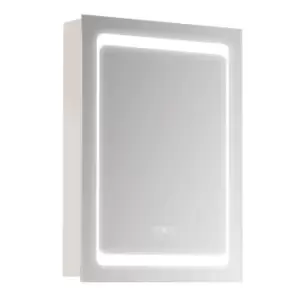 Image of Kleankin LED Lighted Bathroom Mirror Cabinet With LED Lights Shelves, Wall Mounted - Silver