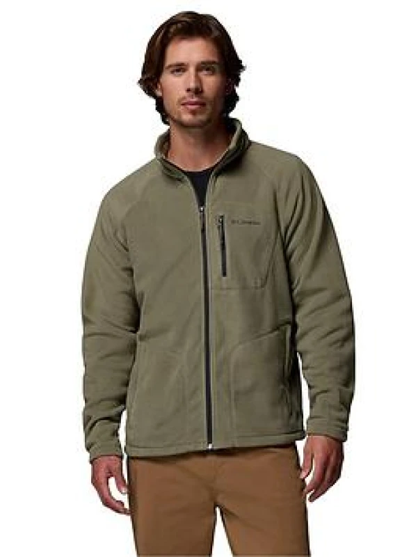 Image of Columbia Fast Trek Fleece Jacket with Zip Fastening and High Neck Green Men S;M;L;XL;XXL;XS