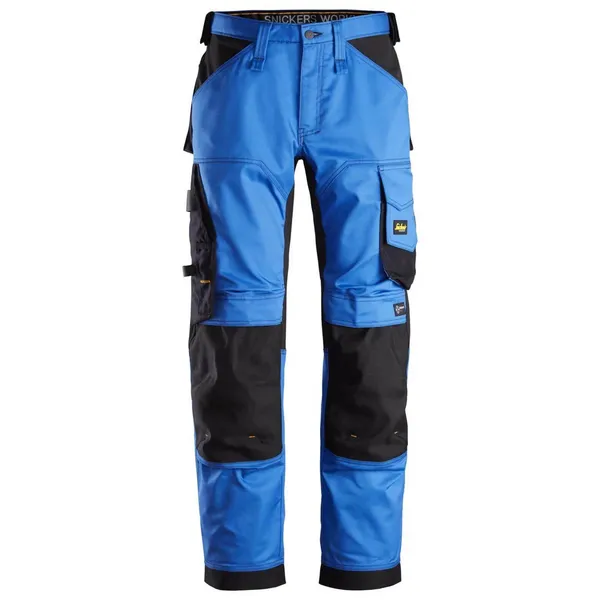 Image of Snickers 6351 Mens Allround Work Stretch Loose Fit Trousers 63515604108 Colour: True Blue/Black