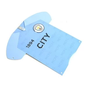 Image of Man City Shirt Shaped Metal Sign