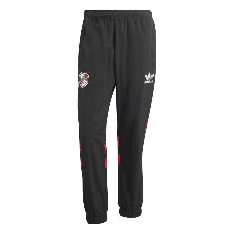Image of adidas River Plate 1994 Elasticated Cuffs Lined Tracksuit Bottoms Black male XS
