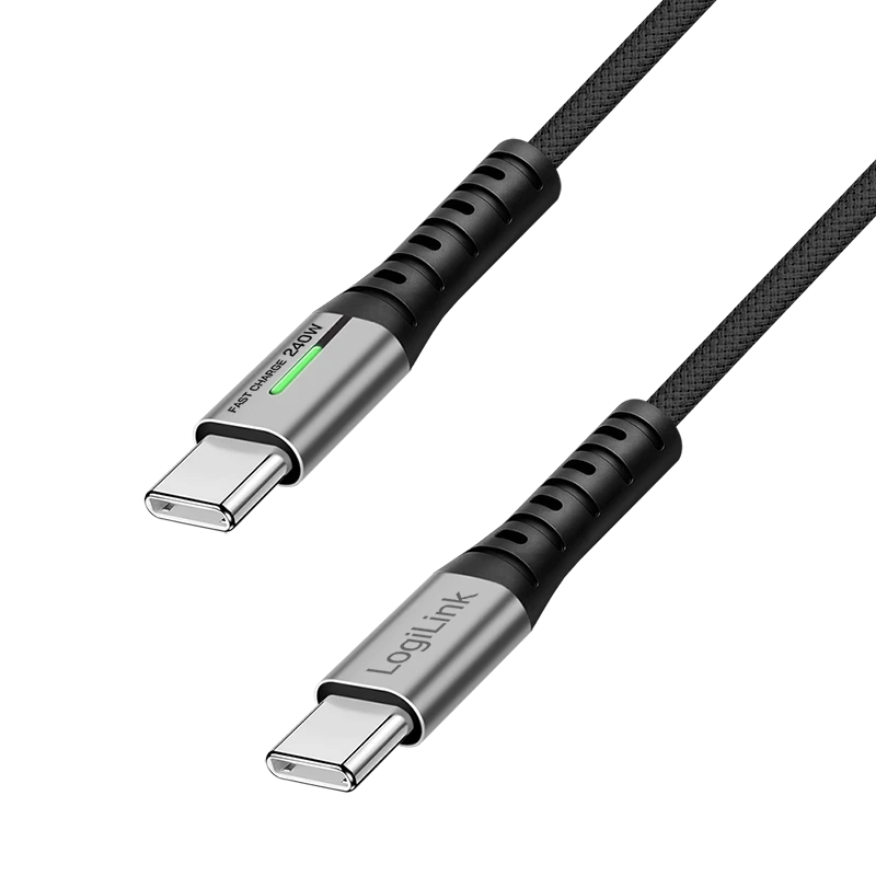 Image of LogiLink USB 3.2 Gen2x2 Type-C cable. C/M to C/M. 20 Gbps. 240W. 4K. L