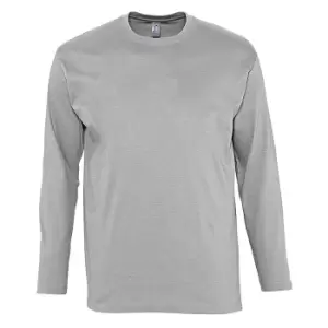Image of SOLS Mens Monarch Long Sleeve T-Shirt (S) (Grey Marl)