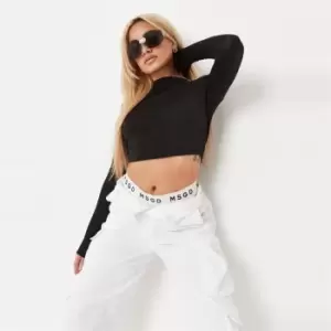 Image of Missguided Seamfree High Neck Ls Top - Black