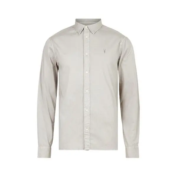 Image of AllSaints Hawthorn Long Sleeve Shirt - Grey L