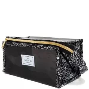 Image of The Flat Lay Co. Open Flat Makeup Jelly Box Bag - Black Tropical