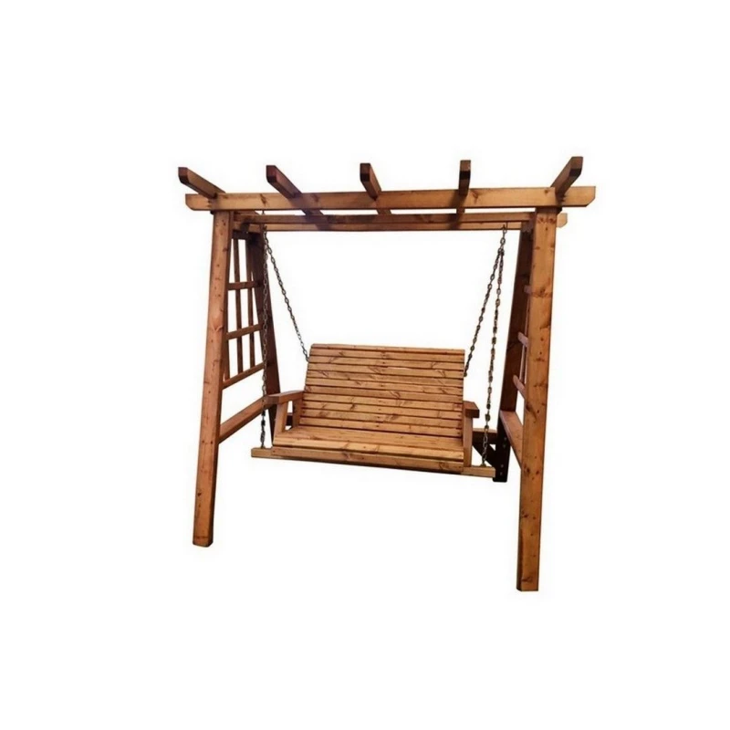 Image of Churnet Valley Garden Furniture Ltd 2 Seat Valley Swing Seat - Min Assembly Required - Set of Cushions Inc in Brown Brown Unisex