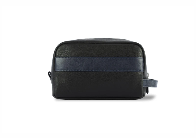 Image of Silver Street London Silver Street London Men Walter Leather Washbag in Blue Blue One Size Male 5056213318635