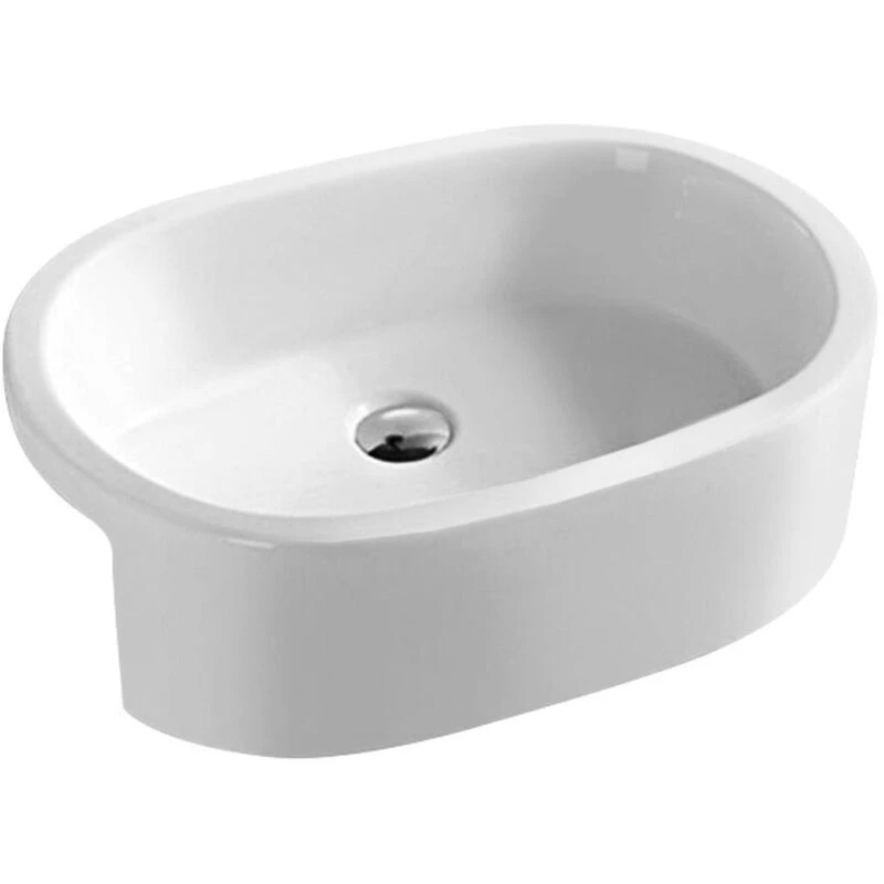 Image of nuie Oval Semi Recess Basin W560xD400xH185mm, White NBV173