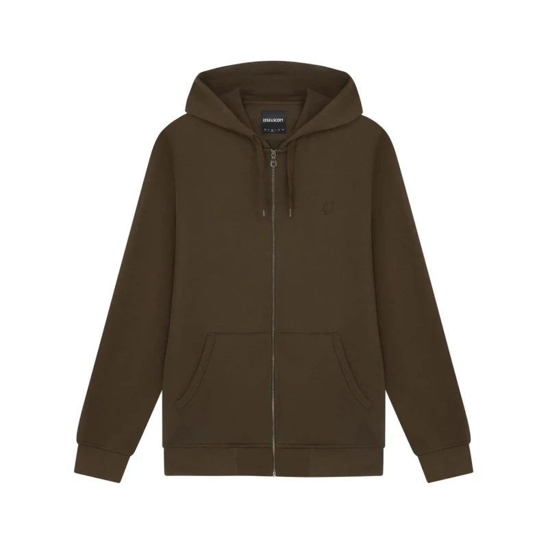 Image of Lyle & Scott Zip-up hoodie Lyle & Scott Tonal Eagle Vert Male S
