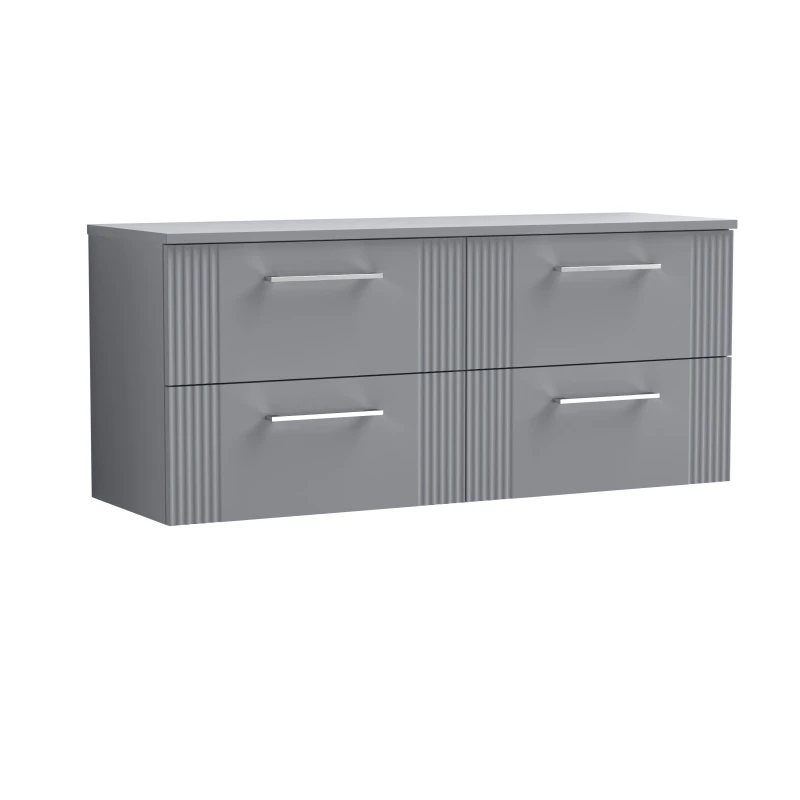 Image of Balterley 4 Drawer Wall Hung Vanity Colour Match Worktop Grey 1200mm Grey