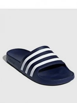 Image of adidas Adilette Aqua Slides - Navy/White, Size 4, Men