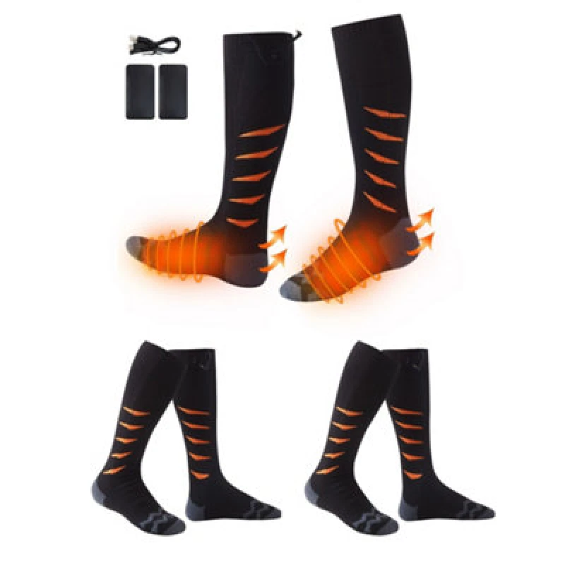 Image of Ezysleep Ezysleep 2 Pairs of Rechargeable Heated Socks in Black One Size Unisex 5034567875790