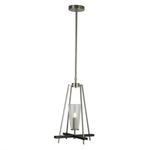 Image of 1 Light Pendant Satin Silver, Black, E14