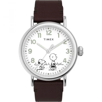 Image of Timex White And Brown 'Essential Collection' Watch - TW2U71000 - multicoloured