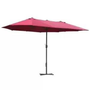 Image of Outsunny 4.6m Double Canopy Parasol (base not included) - Red