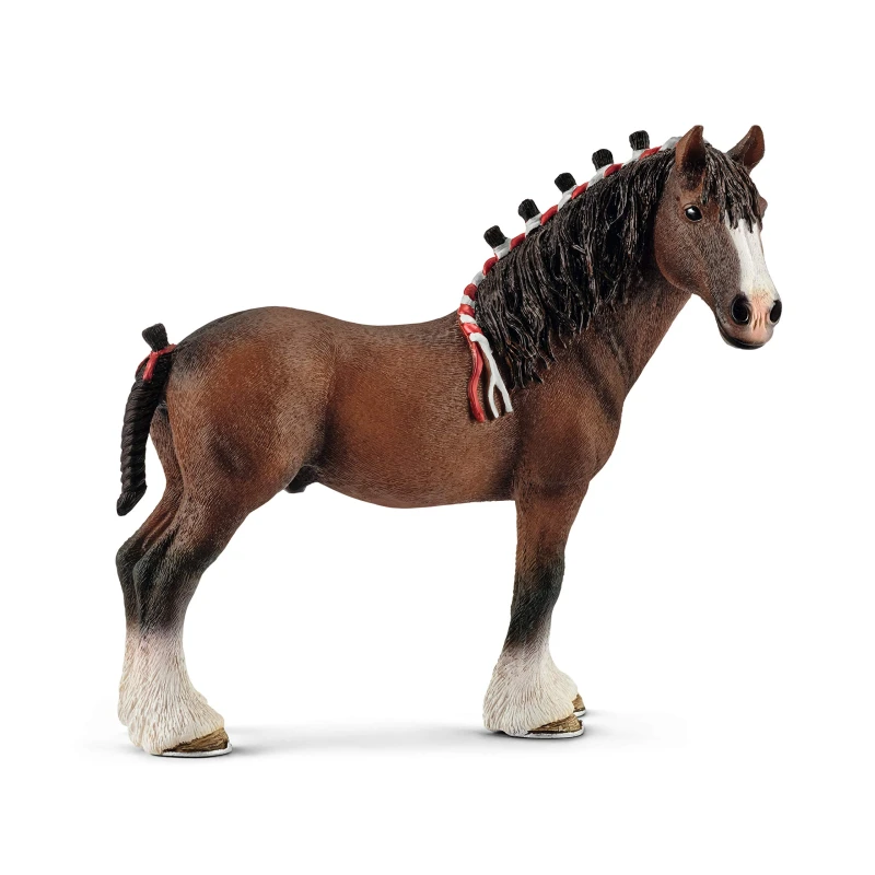 Image of Figurine: Schleich Farm World Clydesdale Gelding Toy Figure, Brown, 3 to 8 Years (13808) Multi