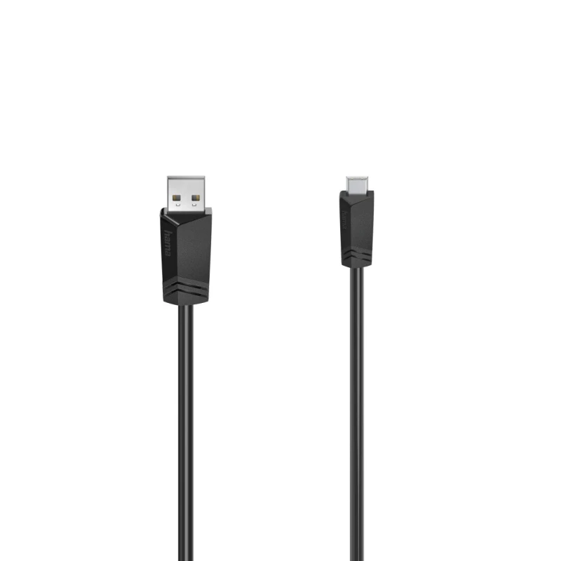 Image of Hama Hama USB cable USB 2.0 USB-A plug, USB-Mini-B plug 1.50 m Black 00200606 00200606
