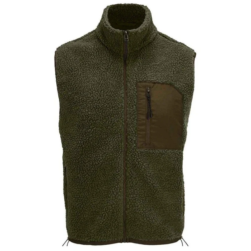 Image of SOL'S Mens Fury Sherpa Body Warmer in Dark Green Size: XS Dark Green Male XS
